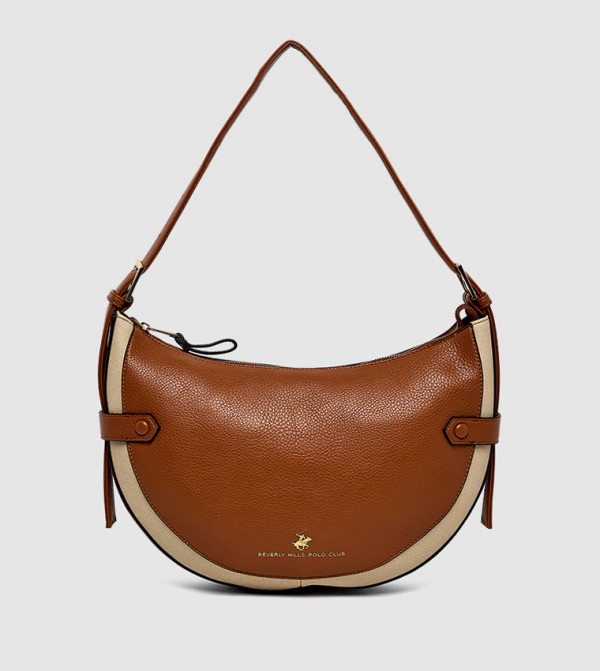 Logo Detail Zippered Shoulder Bag