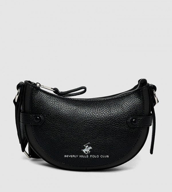Logo Detail Zippered Shoulder Bag