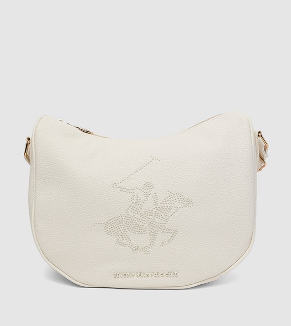 Embellished Zippered Shoulder Bag
