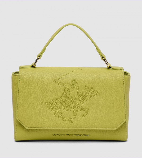 Embellished Flap Top Handle Bag