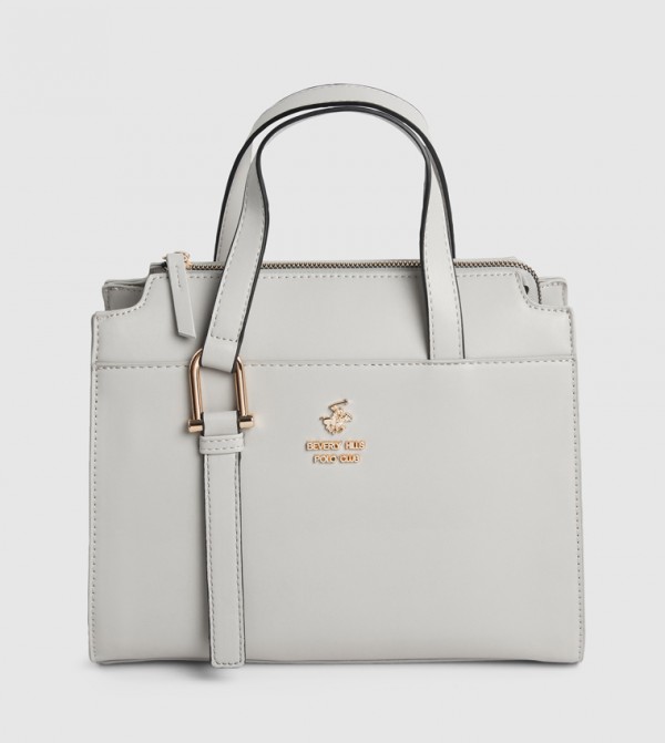 Logo Detail Zippered Satchel Bag