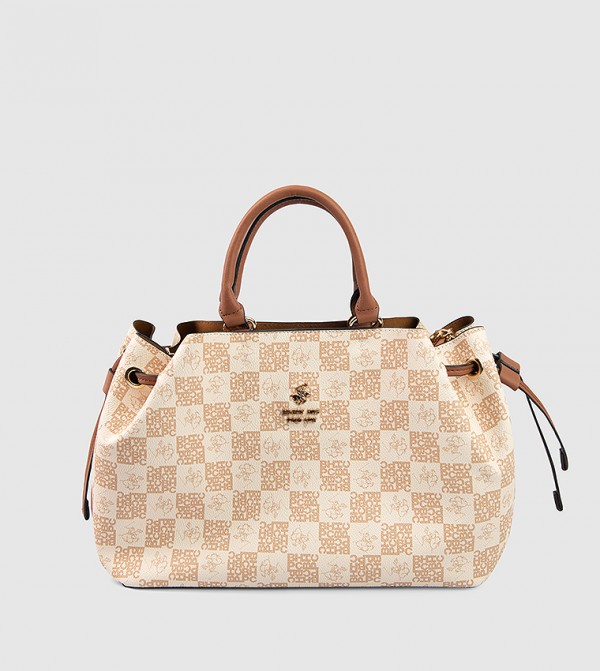 Monogram Patterned Satchel Bag