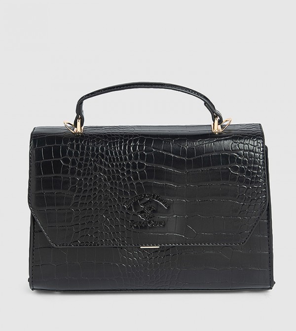 Textured Flap Top Handle Bag