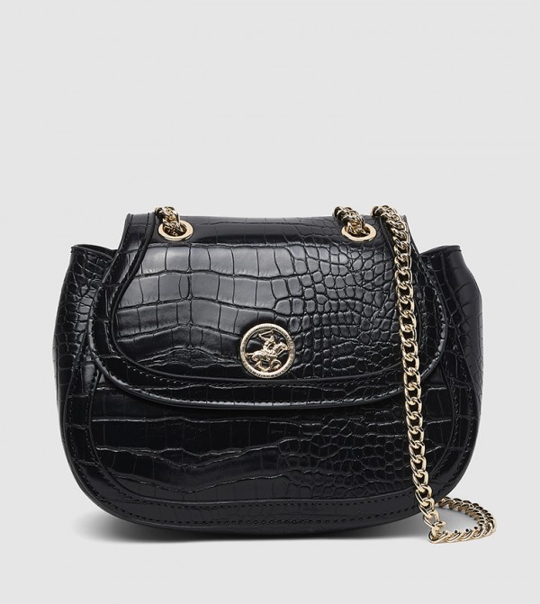 Croc Textured Convertible Crossbody Bag