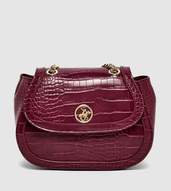 Croc Textured Convertible Crossbody Bag