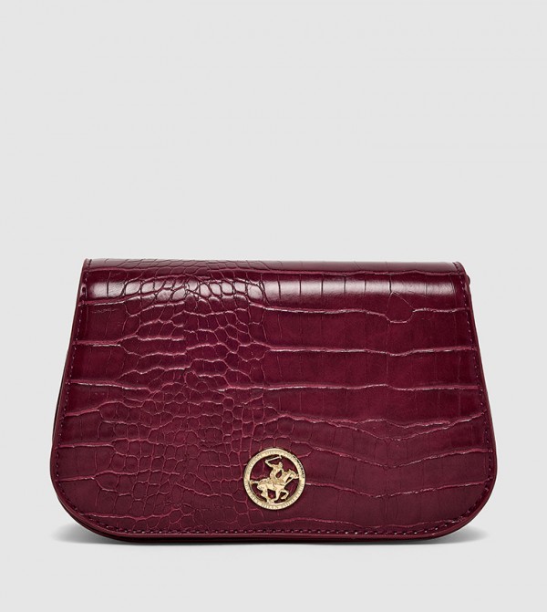 Croc Textured Clutch Bag