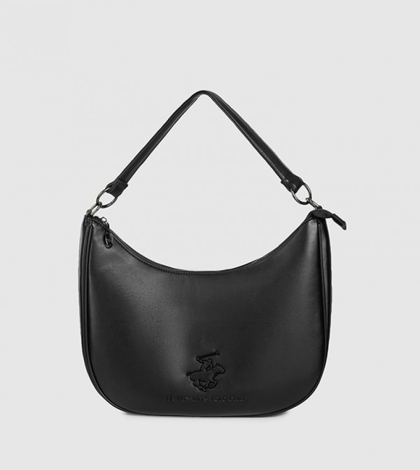 Logo Detail Zippered Shoulder Bag