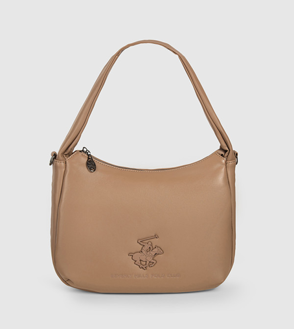 Logo Detail Zippered Shoulder Bag