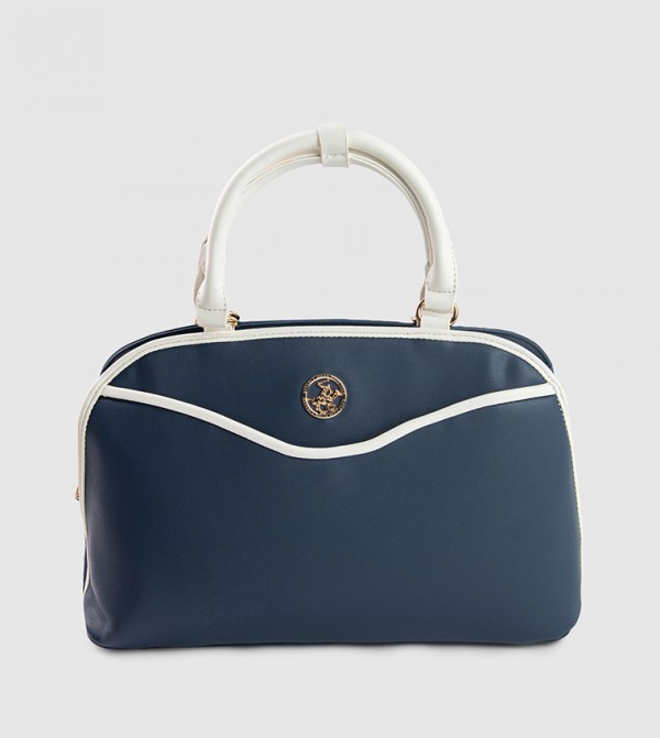 Contrast Trim Satchel Bag