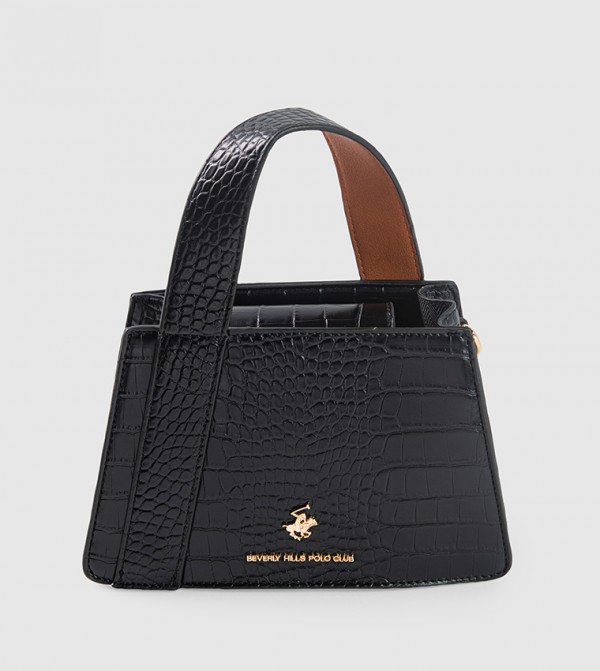 Croc Textured Zippered Handheld Bag