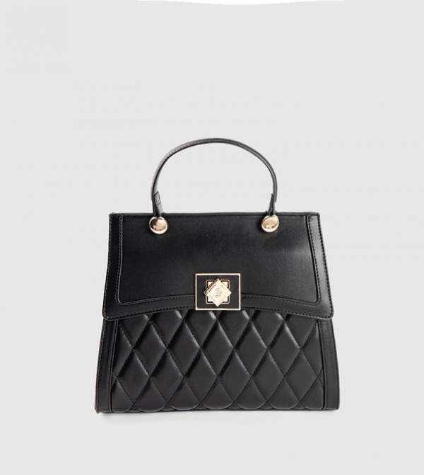 Puffer Twist Lock Top Handle Bag