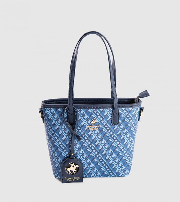Monogram Printed Zippered Mini Tote Bag