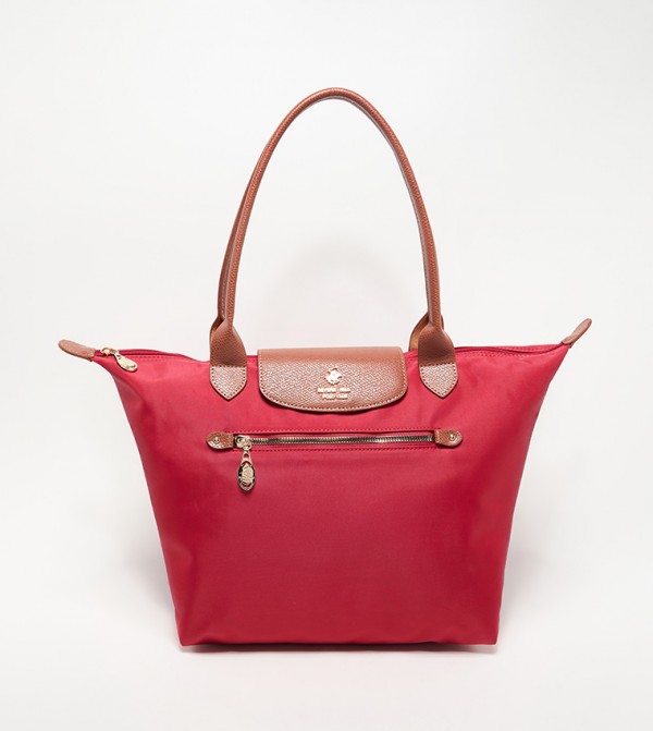 Logo Detail Contrast Detail Tote Bag
