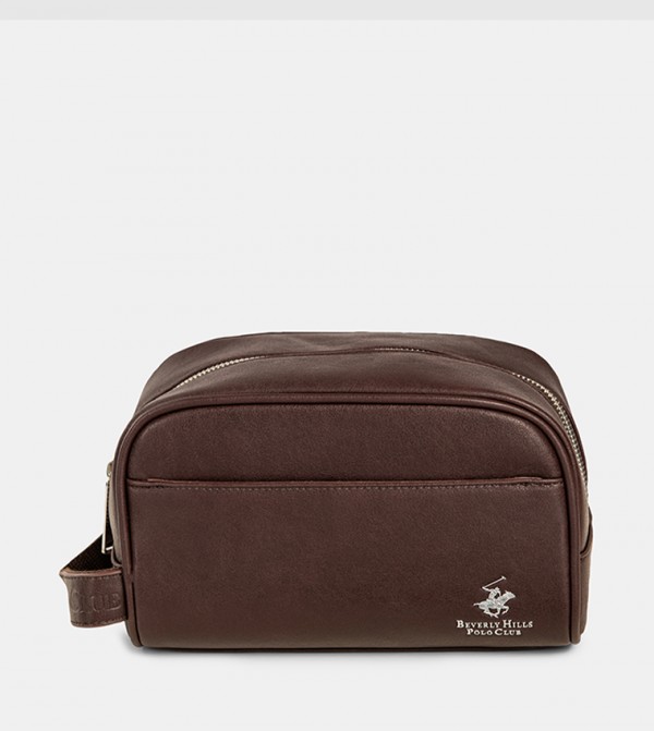 Logo Detail Zippered Toiletry Bag