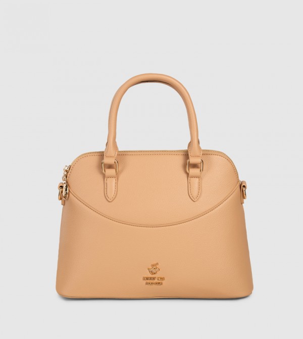 Textured Zippered Satchel Bag