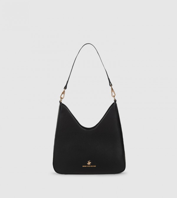 Logo Detail Zippered Shoulder Bag