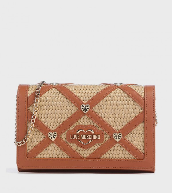 Monotype Raffia Shoulder Bag
