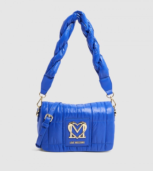 Buy Love Moschino Ruched Twisted Strap Shoulder Bag In Blue 6thStreet UAE