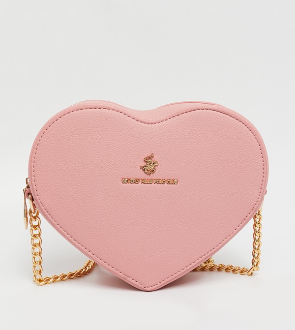 Logo Detail Heart Shape Crossbody Bag