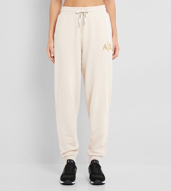 Monogram Printed Drawstring Waist Joggers