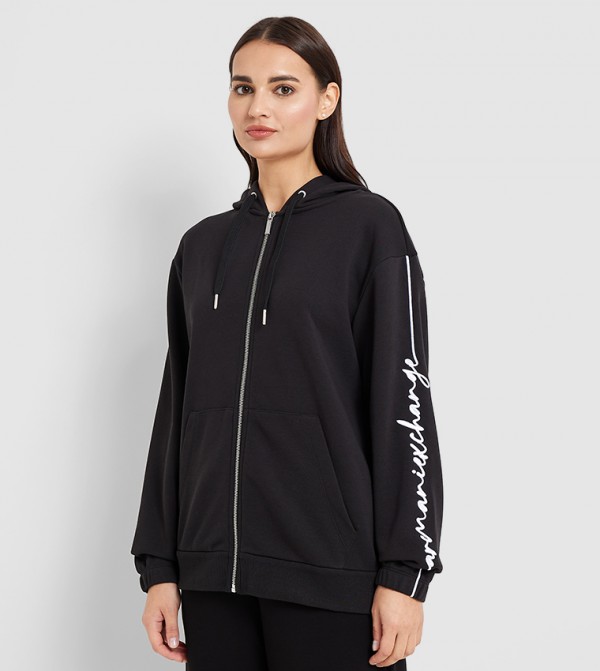 Embroidered Long Sleeves Hooded Jacket