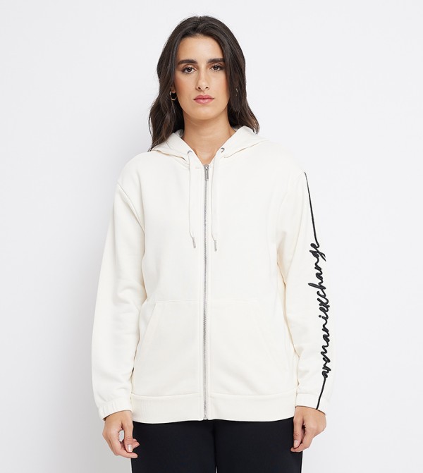 Logo Embroidered Hooded Jacket