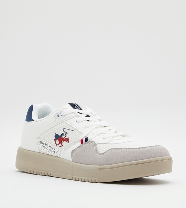 Buy Beverly Hills Polo Club Color Block Lace Up Sneakers In White 6thStreet Qatar