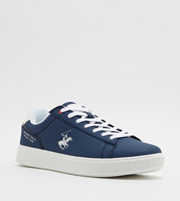 Buy Beverly Hills Polo Club Logo Detail Lace Up Sneakers In NAVY BLUE ...