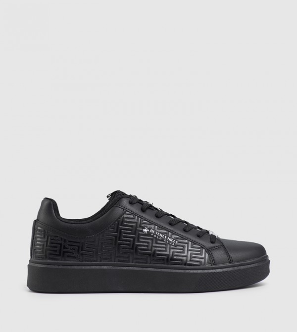 Embossed Lace-Up Sneakers