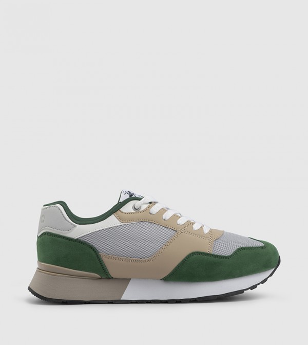 Color Block Lace-Up Casual Shoes