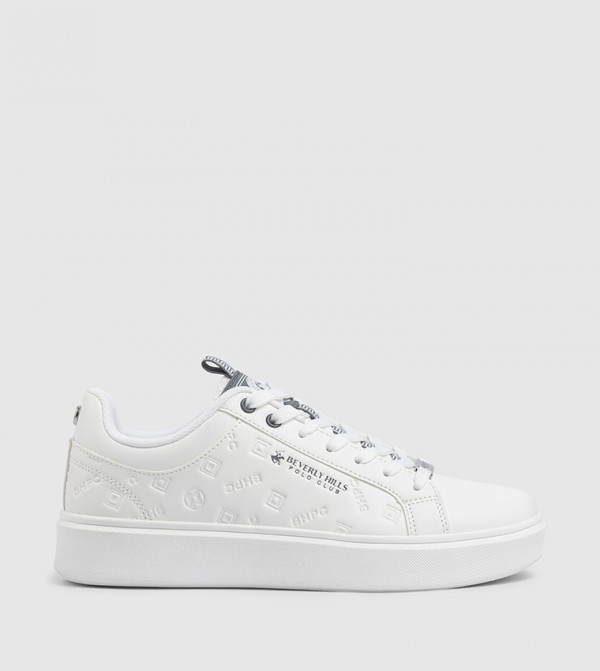Logo Embossed Lace-Up Sneakers