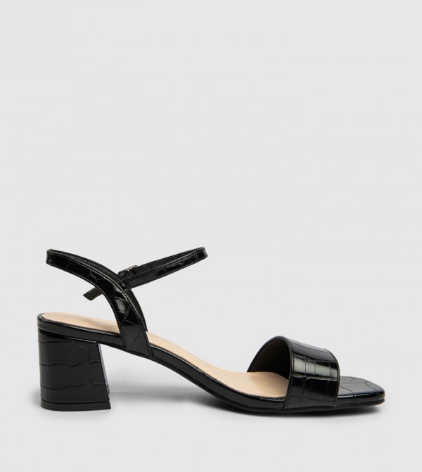 Textured Ankle Loop Heeled Sneakers