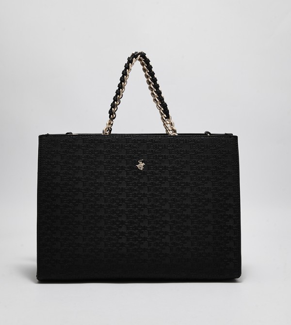 Buy Beverly Hills Polo Club Monogram Detail Tote Bag In Black ...