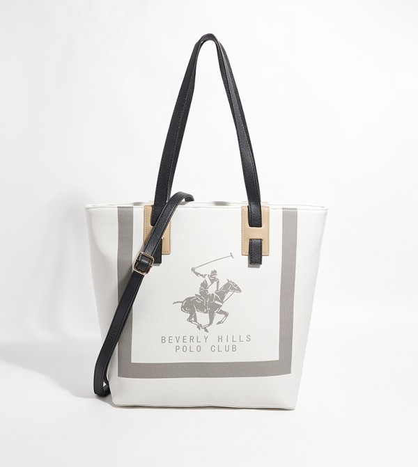 Buy Beverly Hills Polo Club Logo Detail Zippered Tote Bag In Black ...