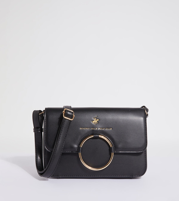 Buy Beverly Hills Polo Club Logo Detail Crossbody Bag In Black