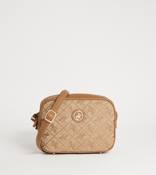 Logo Patterned Camera Bag