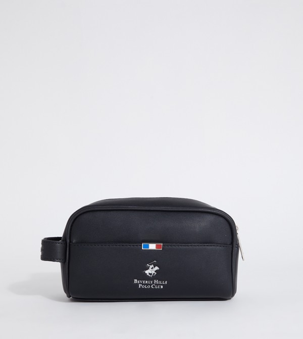 Logo Metal Zippered Toiletry Bag