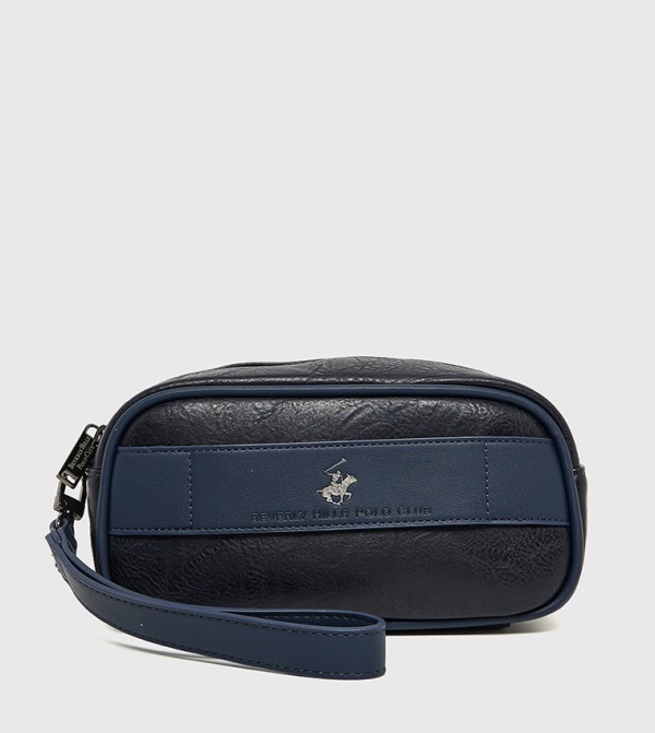 Logo Detail Toiletry Bag with Wrist Strap