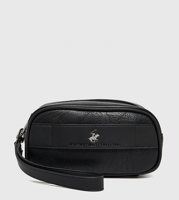Logo Detail Toiletry Bag with Wrist Strap