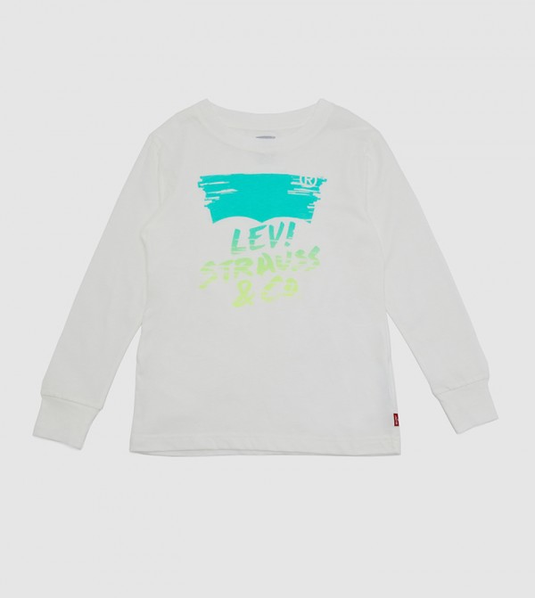Sketched Logo Printed Long Sleeves T-Shirt