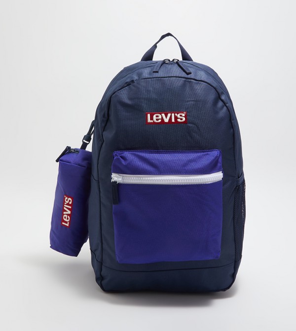 Logo Print Zippered Backpack