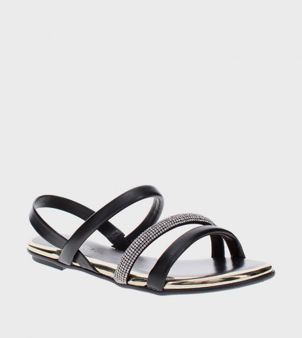 OPHELIA Embellished Strappy Flat Sandals