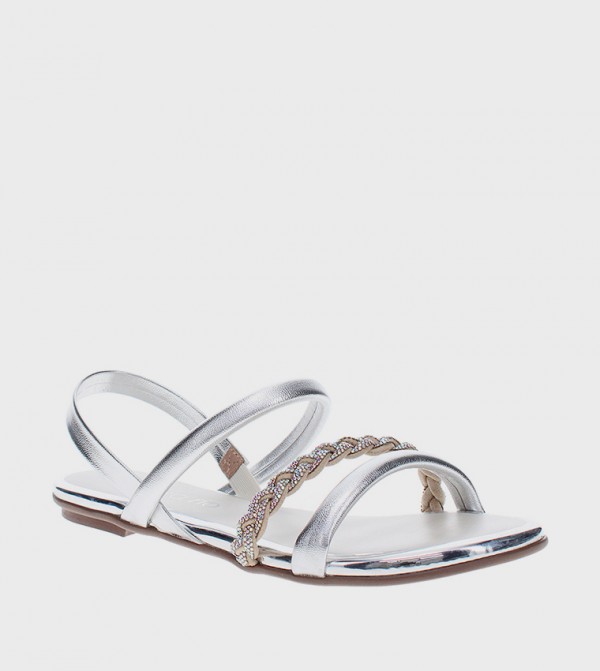 TRUS Embellished Strappy Flat Sandals