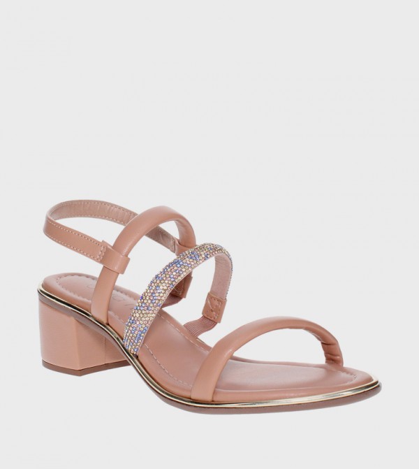 PHOENIX Embellished Block Heel Sandals