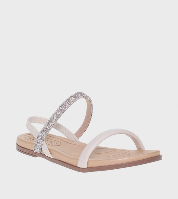 ZION Embellished Slingback Flat Sandals