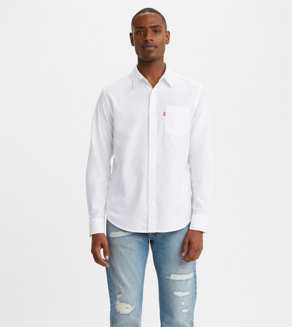 Solid Pocket Detail Shirt