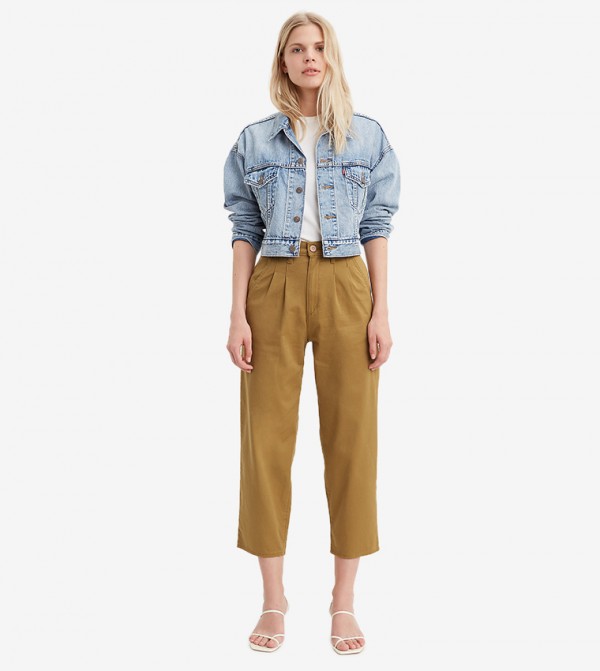 Pleated High-Waist Pants