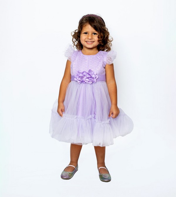 Gigi 3D Flower Detail Tulle Dress