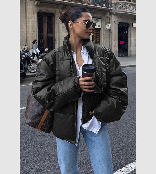 Buy Madmext Oversized Leather Puffer Jacket In Black 6thStreet UAE