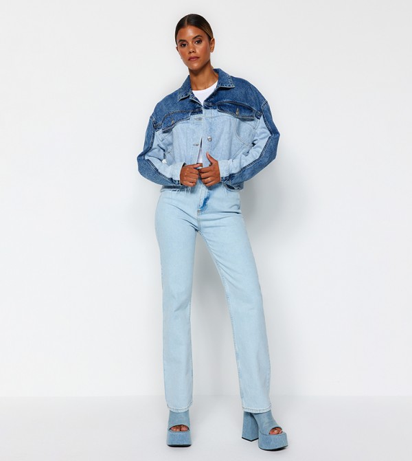 Denim best sale jacket pastel